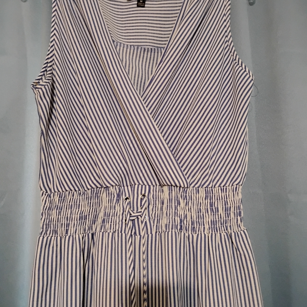 NAIF Blue and White Striped Jumpsuit